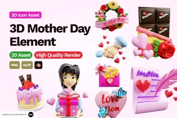 Dia das Mães Vol 1 Pacote de Icon 3D