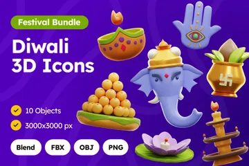 Diwali 3D Icon Pack