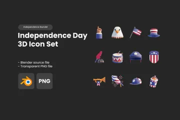Día de la Independencia de Estados Unidos Paquete de Icon 3D