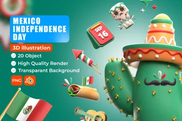 Día de la Independencia de México 3D Iconパック