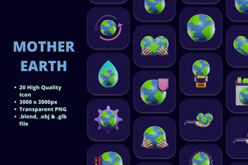 Día de la Madre Tierra Paquete de Icon 3D