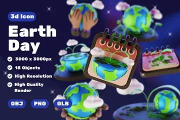 Día de la Tierra Paquete de Icon 3D