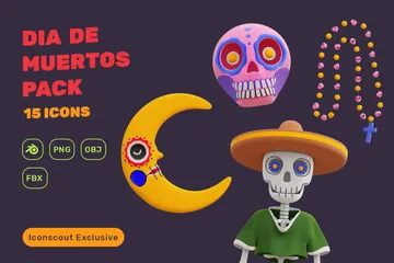 Dia De Muertos 3D Illustration Pack