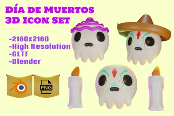 Día De Muertos México 3D Icon Pack