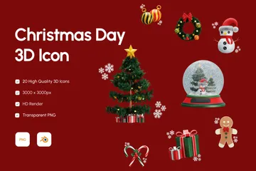 Dia de Natal Pacote de Icon 3D