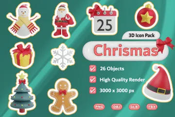 Día de Navidad Paquete de Icon 3D