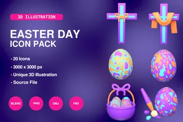 Día de Pascua Paquete de Icon 3D