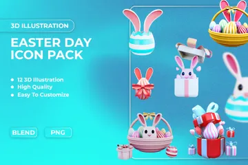 Día de Pascua Paquete de Icon 3D