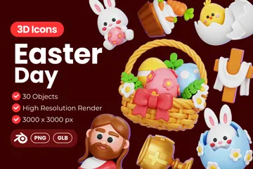 día de Pascua Ilustración 3D Pack