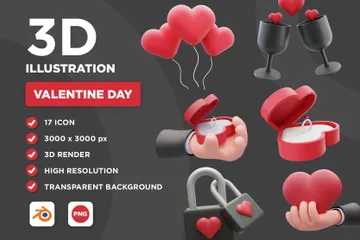 Día de San Valentín Paquete de Icon 3D