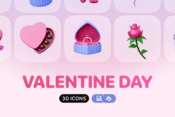 Día de San Valentín 3D Icon Pack