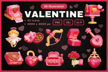 Día de San Valentín Paquete de Icon 3D