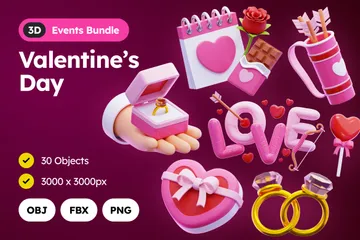 Día de San Valentín Paquete de Icon 3D