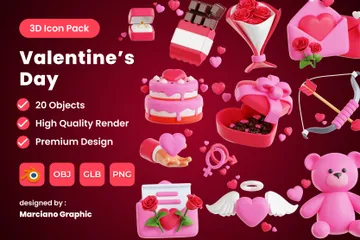 Día de San Valentín Paquete de Icon 3D