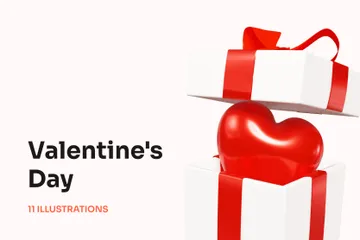 Día de San Valentín Paquete de Illustration 3D