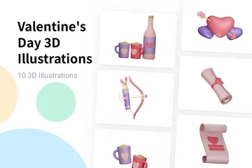 Día de San Valentín Paquete de Illustration 3D