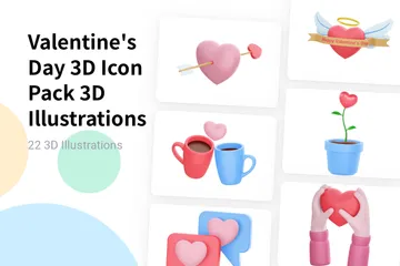 Día de San Valentín Paquete de Illustration 3D