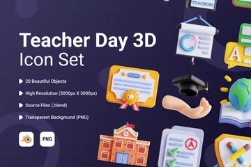 Dia del maestro Paquete de Icon 3D