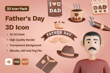 Dia del padre Paquete de Icon 3D