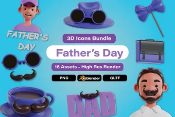 Dia del padre Paquete de Icon 3D