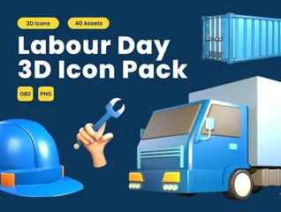 Día del Trabajo Paquete de Icon 3D