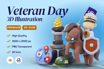 Dia del Veterano Paquete de Icon 3D