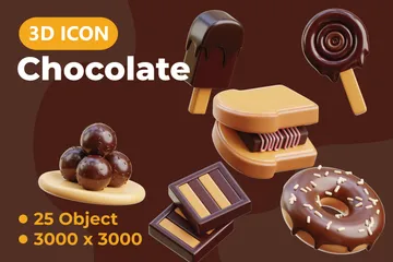 Dia do chocolate Pacote de Icon 3D