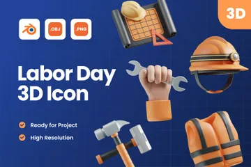 Dia de trabalho Pacote de Icon 3D