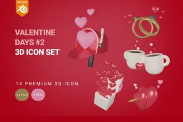 Dia dos namorados Pacote de Icon 3D