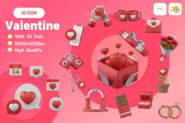 Dia dos Namorados Pacote de Icon 3D