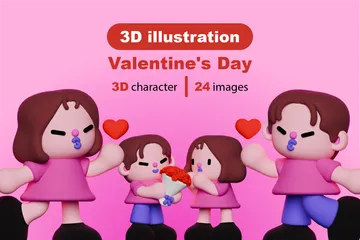 Dia dos Namorados Pacote de Illustration 3D