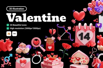 Dia dos Namorados Pacote de Icon 3D