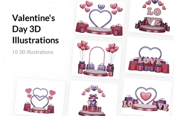 Dia dos Namorados Pacote de Illustration 3D