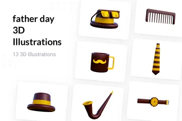 Dia dos Pais Pacote de Illustration 3D