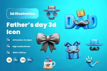 Dia dos Pais Pacote de Icon 3D