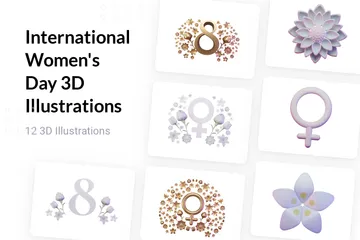 Dia Internacional da Mulher Pacote de Illustration 3D