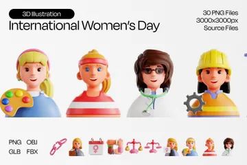 Dia Internacional da Mulher Pacote de Icon 3D