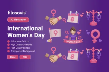 Dia Internacional da Mulher Pacote de Icon 3D