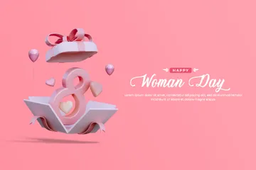 Dia Internacional da Mulher Pacote de Illustration 3D