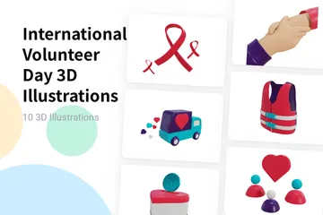 Día Internacional del Voluntariado Paquete de Illustration 3D