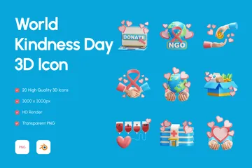 Dia Mundial da Gentileza Pacote de Icon 3D