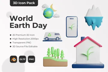 Dia Mundial da Terra 3D Icon Pack