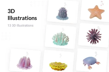 Día Mundial del Océano Paquete de Illustration 3D