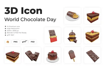 Día Mundial del Chocolate Paquete de Icon 3D