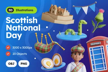 Día Nacional de Escocia Paquete de Icon 3D