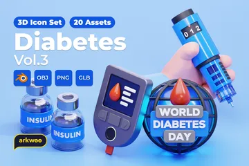 Diabetes Band 3 3D Icon Pack