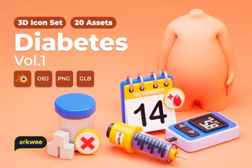 Diabetes Band 1 3D Icon Pack