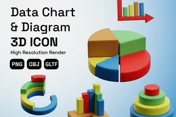 Cuadro y diagrama de datos Paquete de Icon 3D