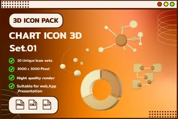Diagramm 3D Icon Pack
