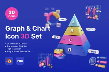 Grafik und Diagramm 3D Icon Pack